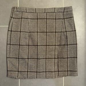 Heartloom Brown and Cream Plaid Skirt